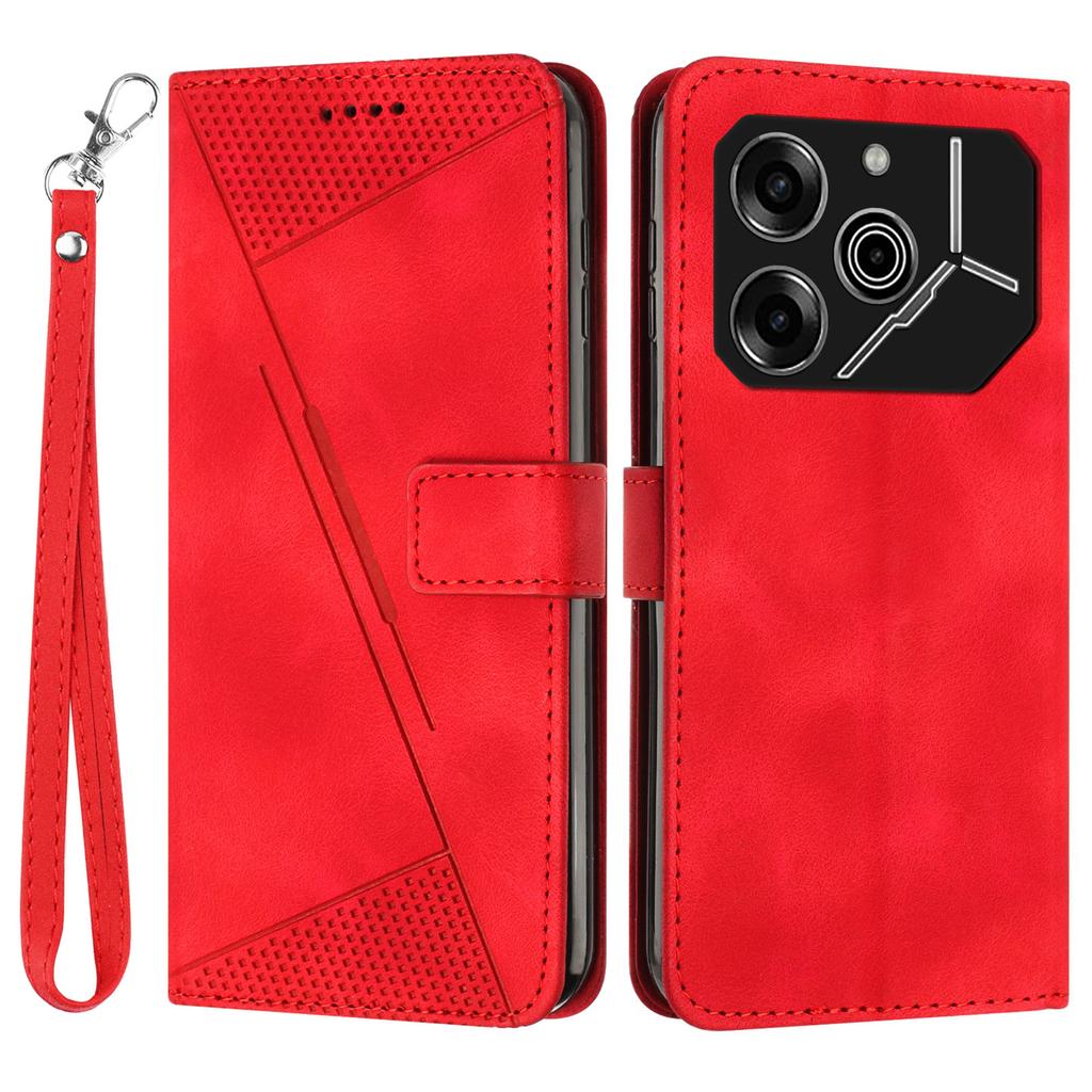 For TECNO Pova 6 Pro 5G LI9 Case Triangle Imprinted PU Leather Wallet Smartphone Cover