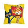 Pete the Cat  Square Pillow Case Cool Kitten Cushion Covers Creative Zipper Decorative Pillowcase for Seat 45x45cm