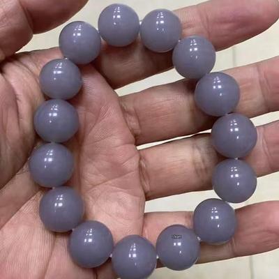 Pulsera de Cuentas de Jade Hetian Morado Ahumado de Xinjiang para Hombres y Mujeres - Regalo Perfecto para el Día de la Madre o el Festival Qixi
