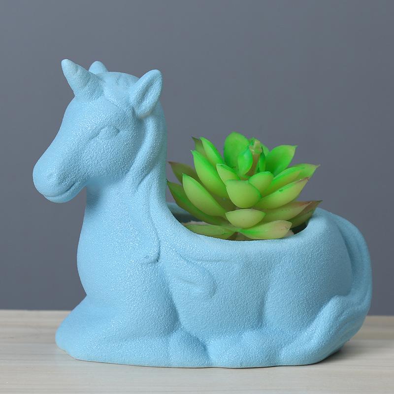 Simple White Creative Succulent Plant Flower Device Cartoon Animal Japanese New Ceramic Flower Pot