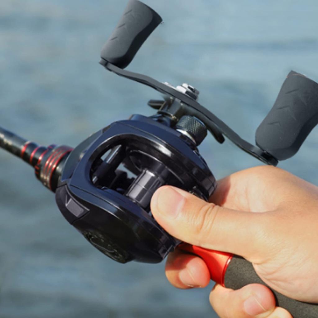 Rengu Nylon Wire Cup Fishing High Rotation Speed Ratio Water Drop Fishing Black Reel, Reel, (Right Hand)