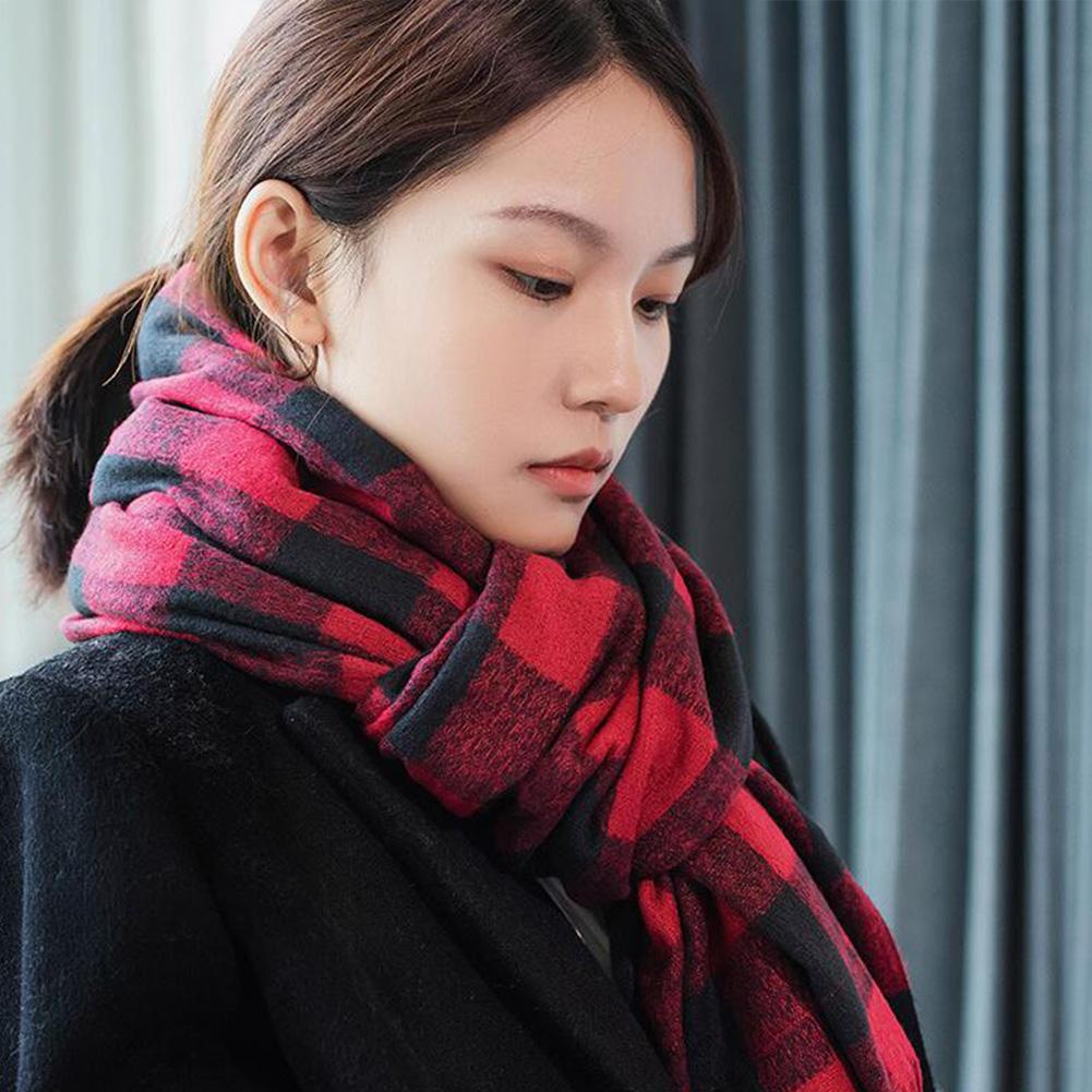 Autumn Winter Unisex Scarf Imitation Cashmere British Style Plaid Tassel Cape Shawl