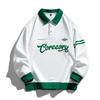 Herren Oversized Kontrastfarben Revers Sweatshirt Frühling Hip Hop Streetwear Sweatshirt Harajuku Baseball Uniform Hoodie Herren