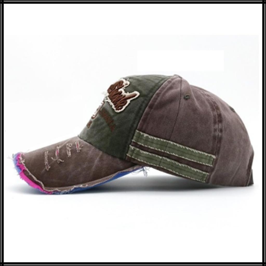 Baseball English CA966 [White Fang] Hat, Cap, Letters, Brim, Stylish, Fashionable, Cool, Men's, Women's, (Brown)