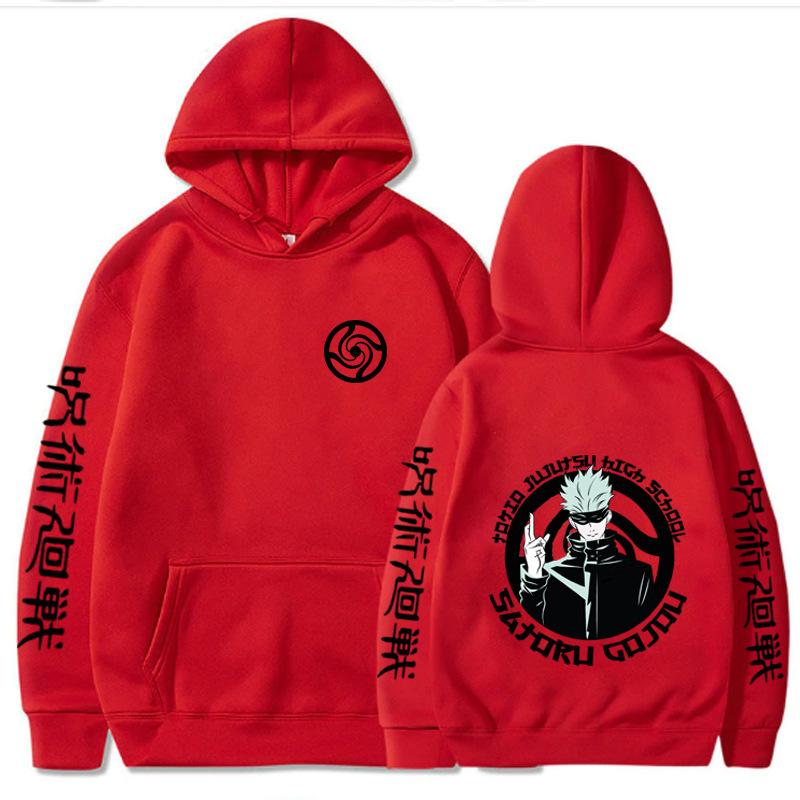 Jujutsu Kaisen Anime Hoodie Harajuku Gojo Satoru Grafik Hoodies Übergroß Kapuzenpullover Vintage Lange Ärmel Männer Frauen Kleidung