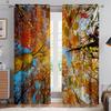 2pcs Forest Scenery 3D Stereo Printing Curtain Grommets 100% Polyester Bedroom Living Room Kitchen Window Decorative Curtains