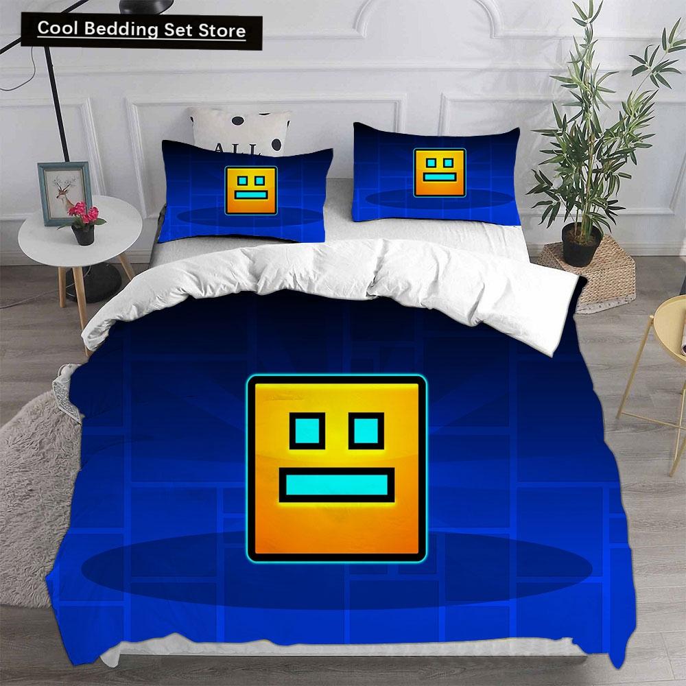 3D Geometry Dash Bedding Sets Comforter Quilt Bed Cover Duvet Cover Pillow Case 2-3 Pieces Sets Bedroom Decoration Home Textiles