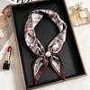 New lazy silk scarf versatile big bead magnetic buckle temperament fashionable foreign style spring and autumn summer women's necklace small silk scar