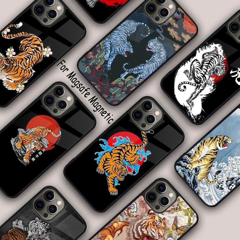 Japanese Tiger Magnetic Phone Case For APPLE iPhone 17 Air 16 14 13 12 Pro Max 15 Plus Wireless Charge With MagSafe Cover
