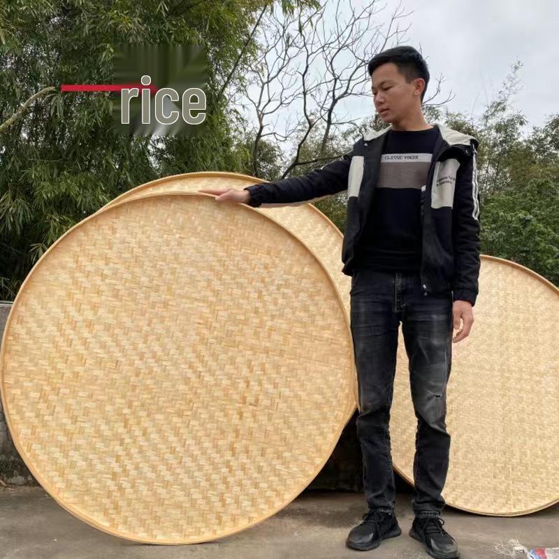 Große handgefertigte Bambus-Worfschale: Rattan gewebt, dekorativ und ideal zum Trocknen von Waren.