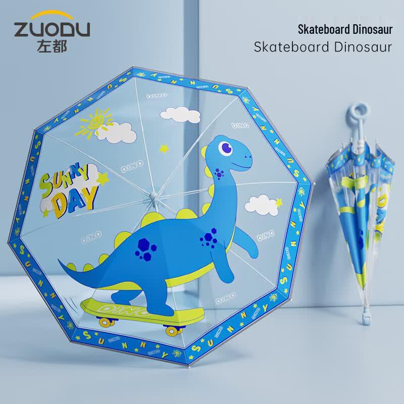 ZUODU Transparent Cartoon Children s Straight Umbrella