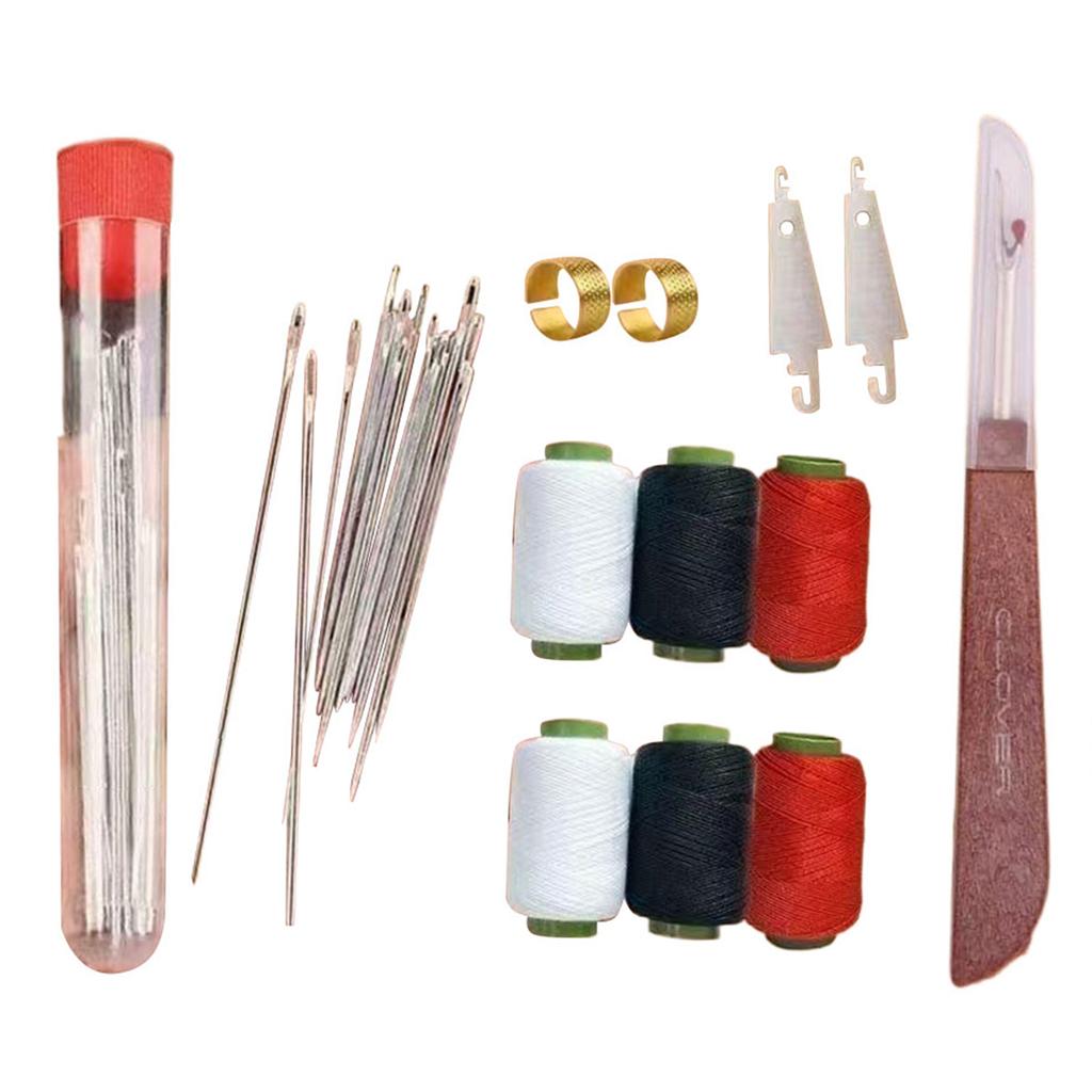 Großes Nadelset mit Öhr und Faden, Big Nose Stahlnadel-Set, Wiederverwendbares DIY Basis-Nähset für Bastel- und Nähproduktion