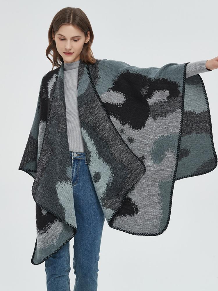 Women Scarf Layers Poncho Elegant Lady Print Wrap Shawl Casual Scarve Capa Para Mujer Pashmina Party Prom Cloak Winter New