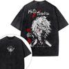 Hot Anime Gabimaru Sagiri Graphic Tee Men Short Sleeve Clothing Washed Cotton Tshirt Casual T-shirt Harajuku Vintage T Shirt
