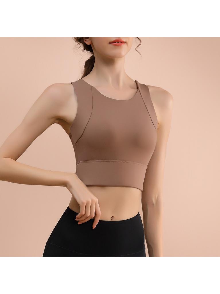High-intensity yoga vest integrated fixed chest pad shockproof sports underwear breathable gathering running fitness bra