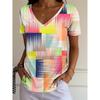 Women's T-Shirt Blouse Graphic Bohemia Vintage Western Short Sleeved V-Neck Regular Tops Daily Print Tee Apricot Summer Spring