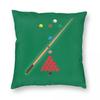 Snooker Balls Square Pillowcase Polyester Linen Velvet Printed Zip Decor Sofa Seater Cushion Cover