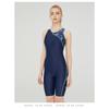 Color Matching Women's One-piece Swimsuit To Cover The Belly and Look Thin, Anti-chlorine Professional One-piece Racing Swimsuit with Chest Pads