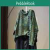 Johnature Print Loose Casual Vintage Oneck Sweater Woman Winter Niche Long Sleeves Retro Personality Sweaters