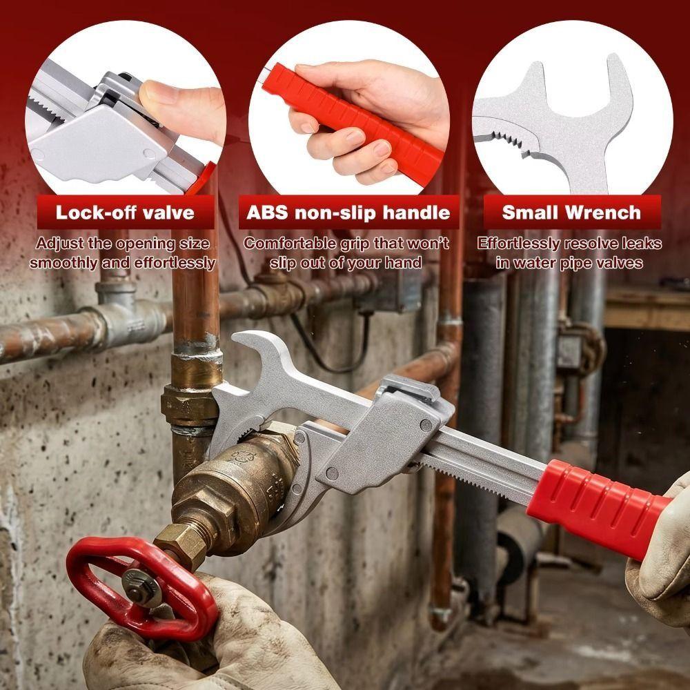 Large Opening Bathroom Spanner Aluminum Zinc Zinc Alloy Plumbing Wrench Faucet Wrench  Sink Installation