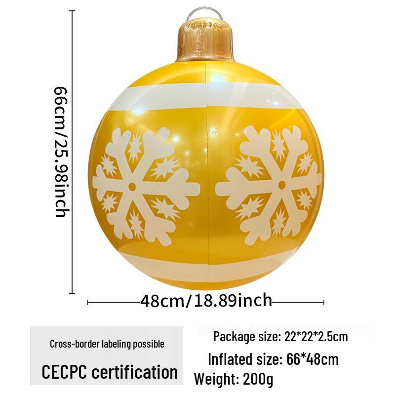 

Екологічно чиста надувна різдвяна куля з ПВХ: Кімнатна/Вулична Святкова Прикраса з Мультяшним Дизайном Inflated 66x48 CM