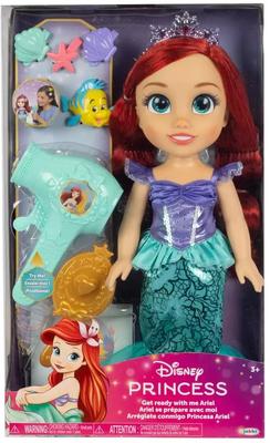 Set Cura Capelli Principesse Disney Frozen 1784991 Bambola Piccola Asciugacapelli Spazzola per Capelli Accessori Styling Capelli (Ariel)