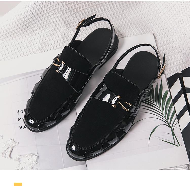 Men's Plus Size Leather Fisherman Sandals - Breathable, Hollow Buckle, Formal British Style for Summer