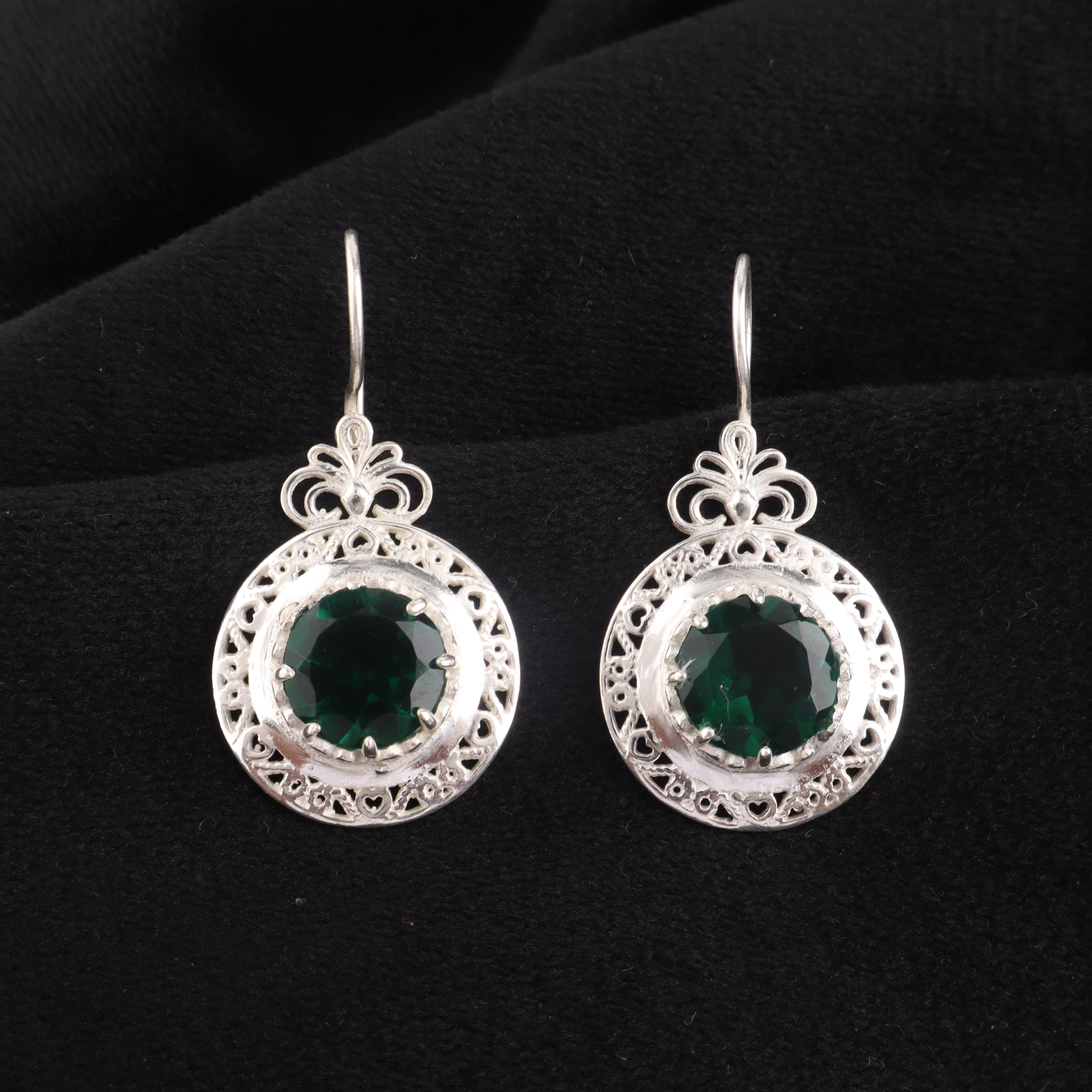 

Chrome Diopside Gemstone Silver Earring 1.5 , 925 Sterling Silver Jewelry, May Birthmonth Gift, Elegant Earring, Thanksgiving Gift For Her CE-25-10