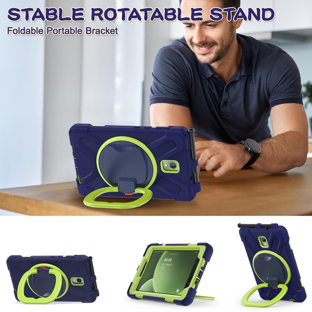 360 Rotating Kids Case Universal for Samsung Galaxy Tab Active 5 3 SM-X300 X306B SM-T570 575 8" Armor Stand Cover Shoulder Strap