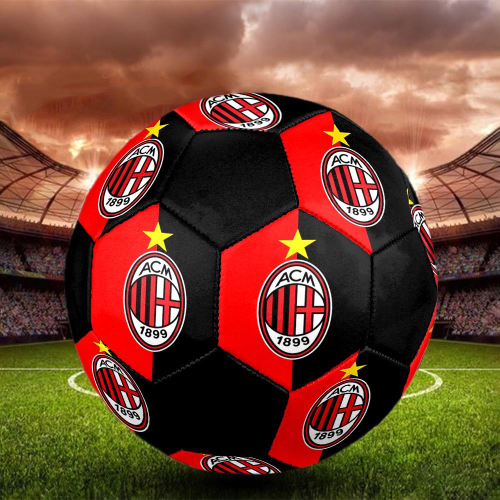 Pallone Calcio a 5 AC Milan Colorato Per Tutte le Età Misura 5 Cucito a Macchina PVC Pronto per la Competizione Resistente Alto Rimbalzo