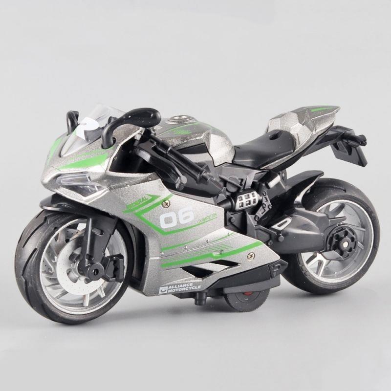 Dreamy Alloy Motorcycle Model 1:12 with Sound & Light Effects - Pull-Back Toy for Kids