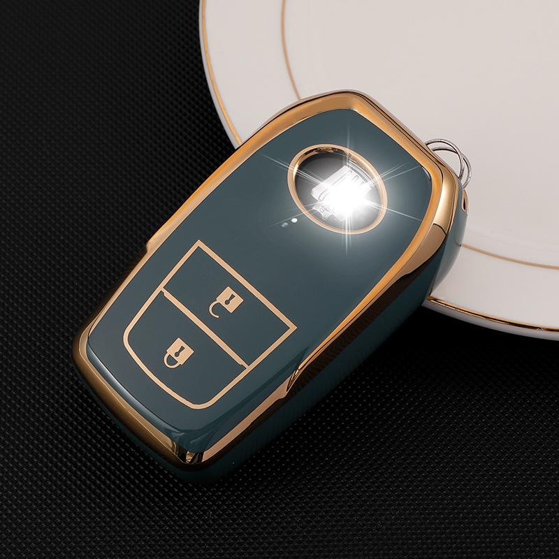 2/3 Tasten TPU Autoschlüsselhülle für Toyota Chr Rav4 Auris Avensis Prius Aygo Camry Corolla Land Cruiser 200 Prado Crown Schlüsselanhänger Zubehör