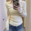 Pure desire style Spice girls knitted sweater women's early autumn wear base design sense niche slim and thin chic top