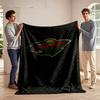 Wild Nature Logo On Dark Patterned Background Print Blanket Soft and Cozy Perfect for the Living Room Bed Sofa or a Nap,gift