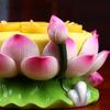 Embossed Ceramic Lotus Candlestick for Household Offerings To Buddhist Temple Elders, Butter Lamp Candlestick Feng Shui