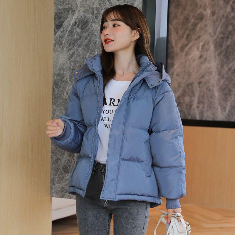 Down Cotton Jacket Coat Women Short Puffer Parka Winter Cotton Coat Student Outwear Casual Warm Hooded Padded Coat Tops