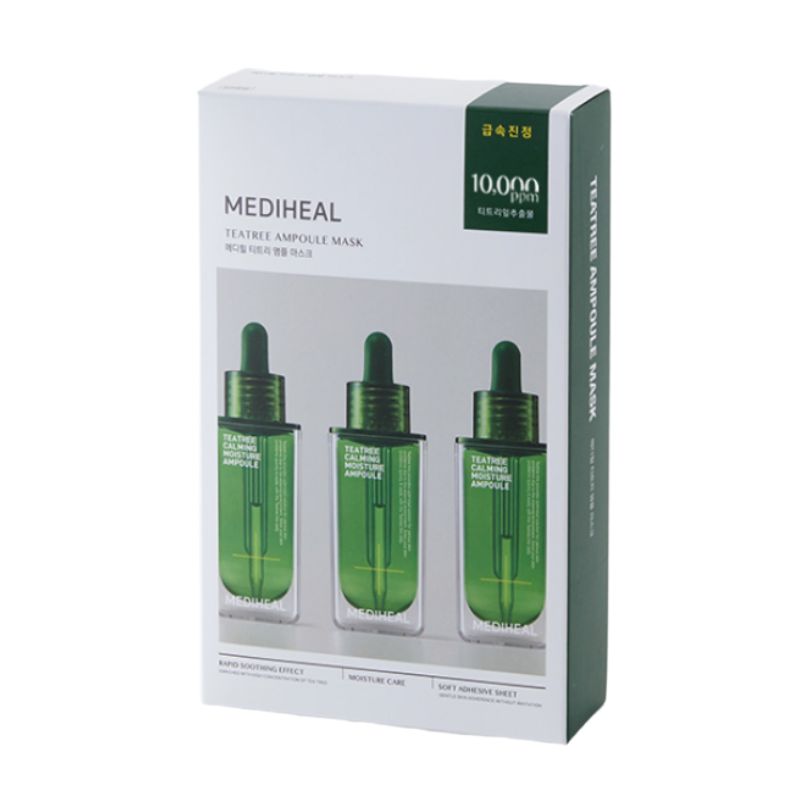 

MEDIHEAL Tea Tree Ampoule Mask 25ml x 20ea – Soothing & Blemish Care Intensive Sheet Mask Set