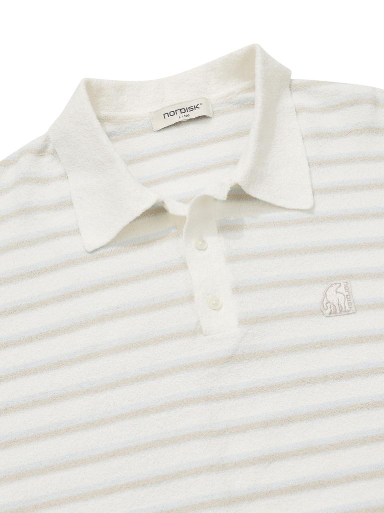 NORDISK Short Sleeve Striped Sweater - M_Off White