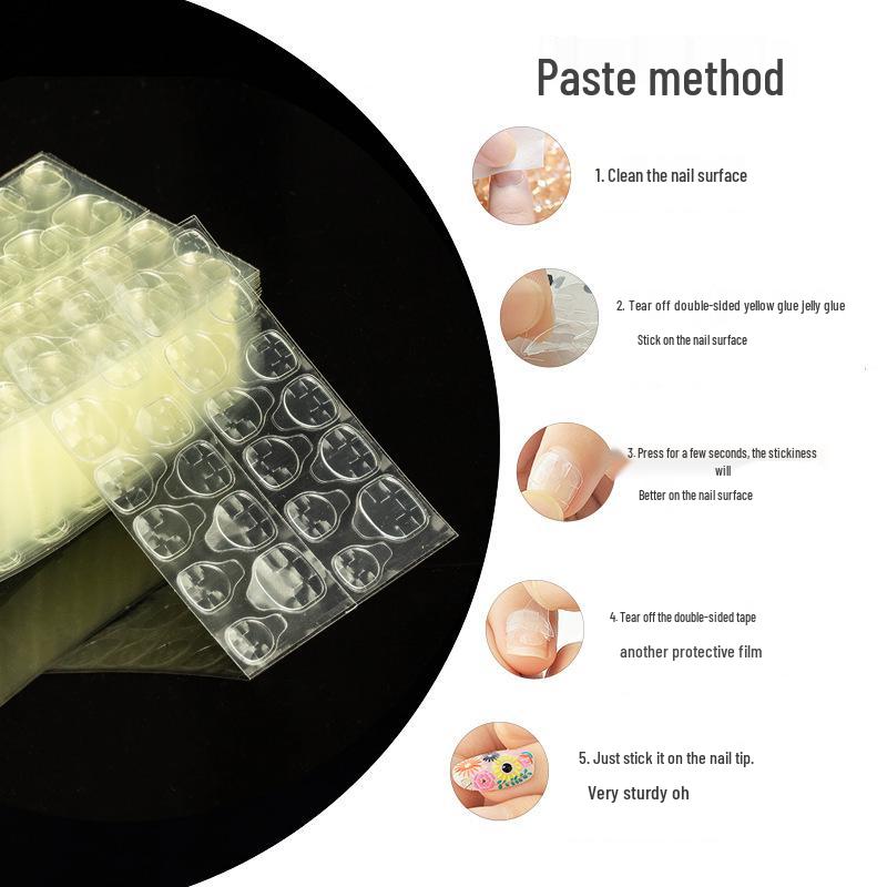 Nail Art Jelly Gel Double-Sided Waterproof Adhesive Patches for Long-Lasting Wearable False Nails