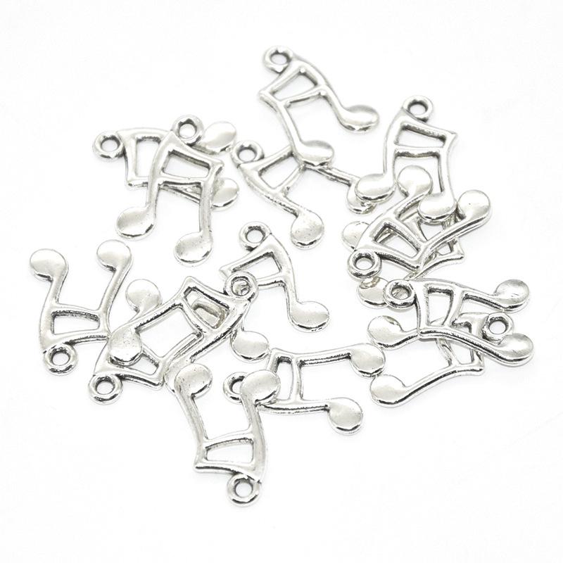 Handmade Double-Sided Musical Note Alloy Pendant for DIY Jewelry