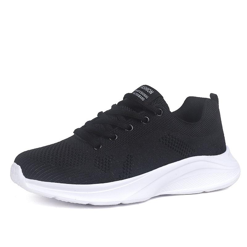 Popular men's new breathable fly-woven mesh sports shoes soft sole light running casual men's shoes tide