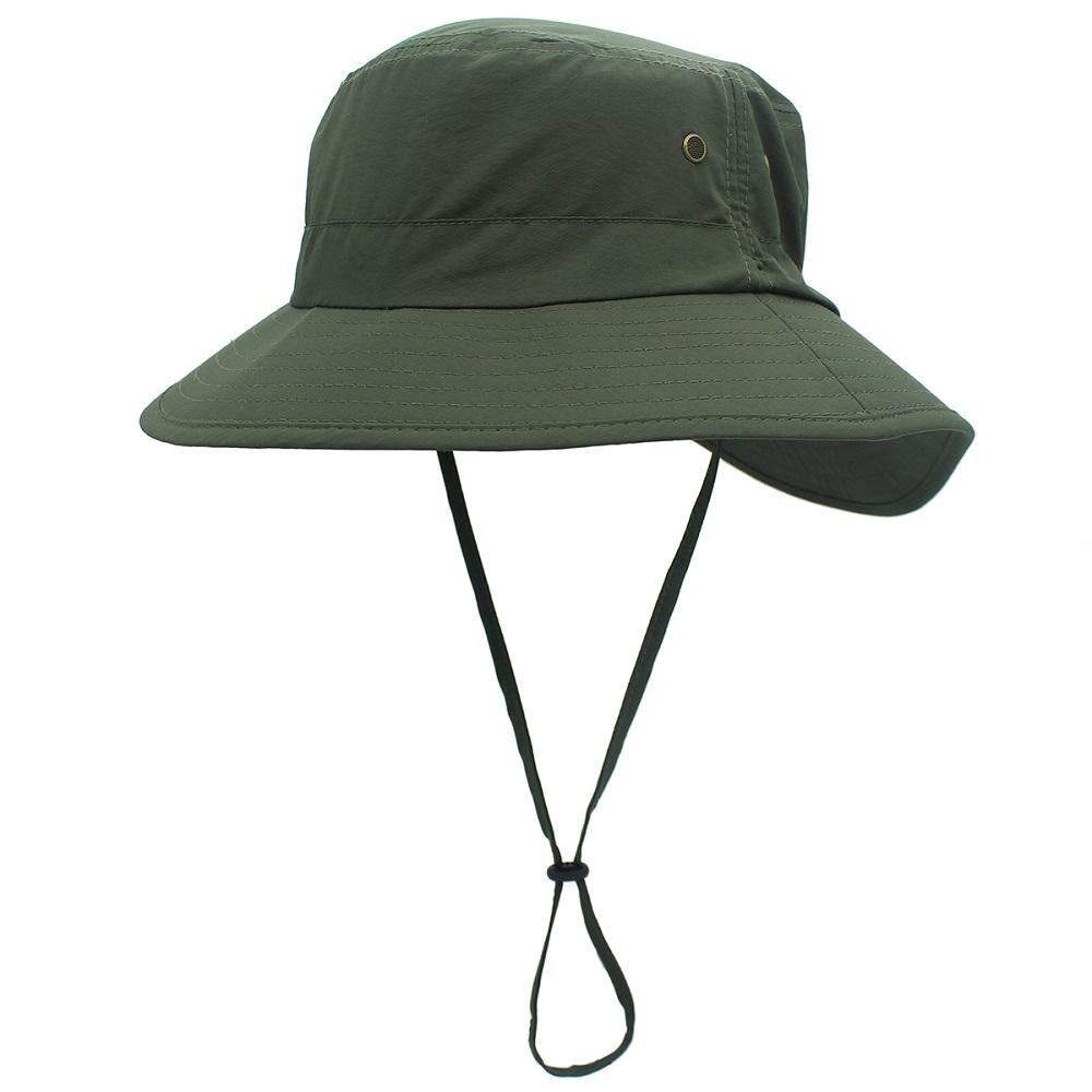 Connectyle Mens Women Lightweight UPF 50+ Wide Brim Safari Quick Dry Sun Hat Female UV Protection Fishing Hat with Strap Cool
