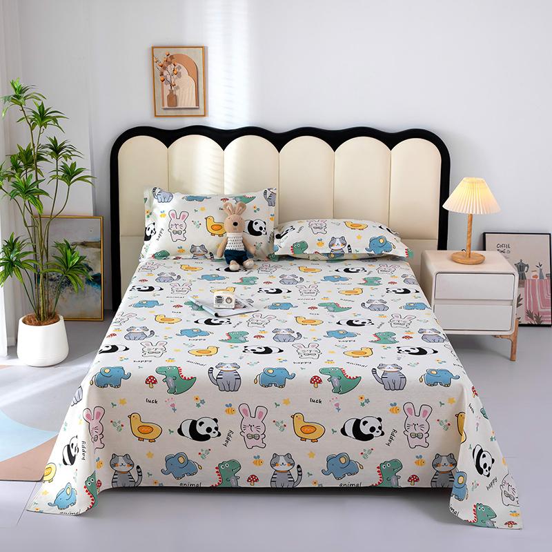 1pc Cotton Thick Bed Sheet Flower Series Double Top King Sheets for Girls Boys Kids Single Queen King Size Bed Linen