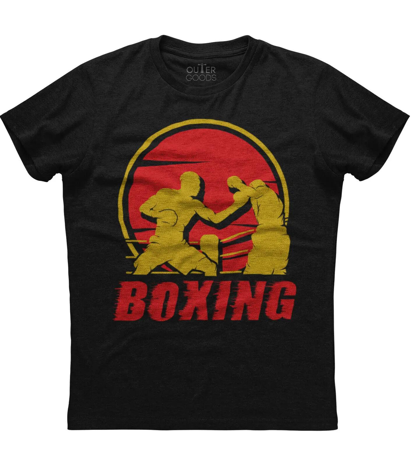 

Distressed Classic Collegestyle Boxing TShirt 100 Cotton ONeck Short Sleeve Summer Casual Mens Tshirt Streetwear 4XL