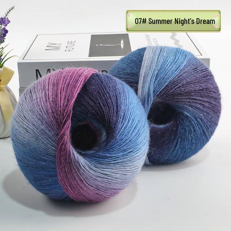 Rainbow Gradient Dyed Yarn 200g - Perfect for DIY Knitting Shawls, Scarves, Sweaters & Coats