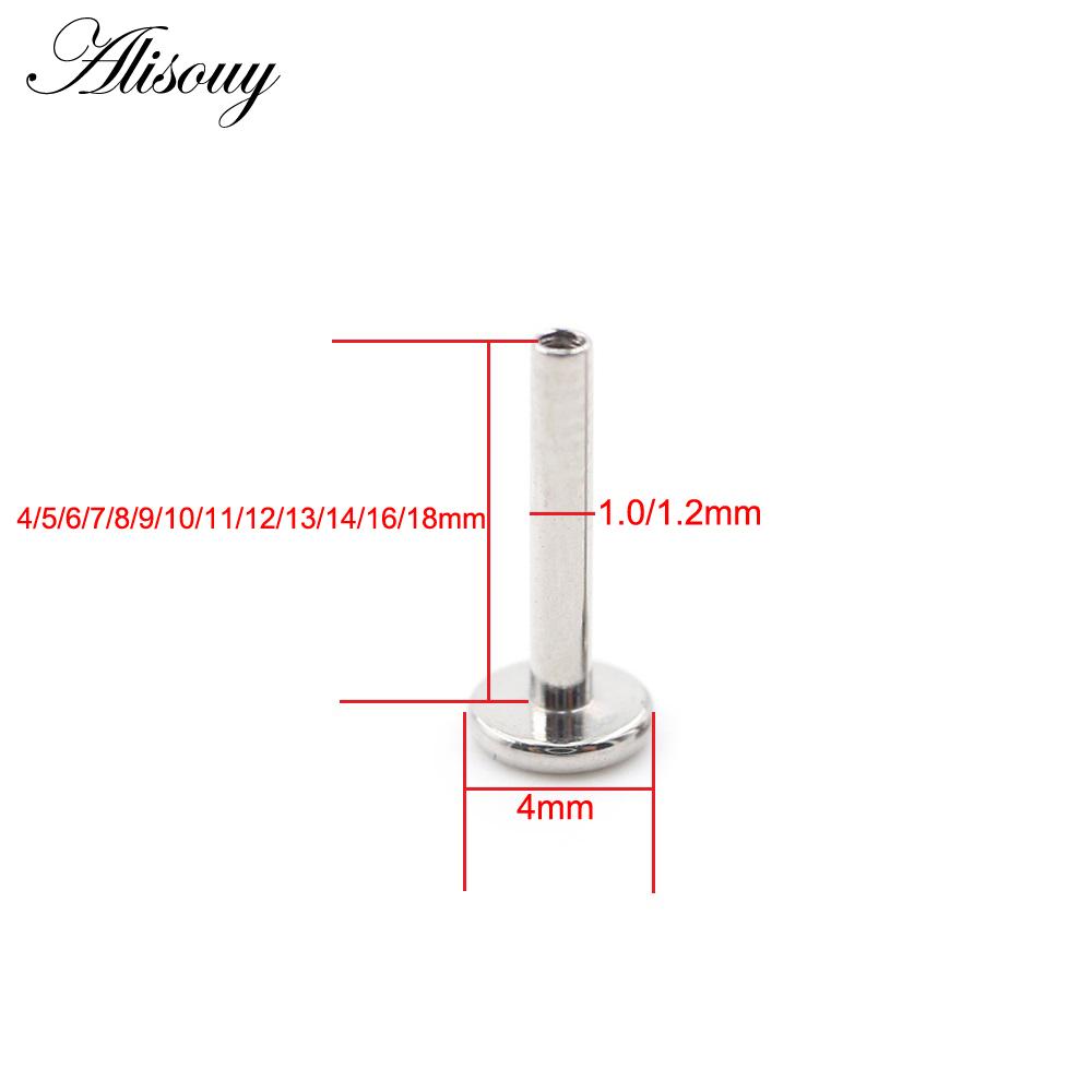 

Alisouy 1PC G23 титановый лабрет с внутренней резьбой стержень губа замена плоский стержень ухо козелок серьги гвоздик пирсинг тела ювелирные изделия 1.2mm-16mm(M0.9)