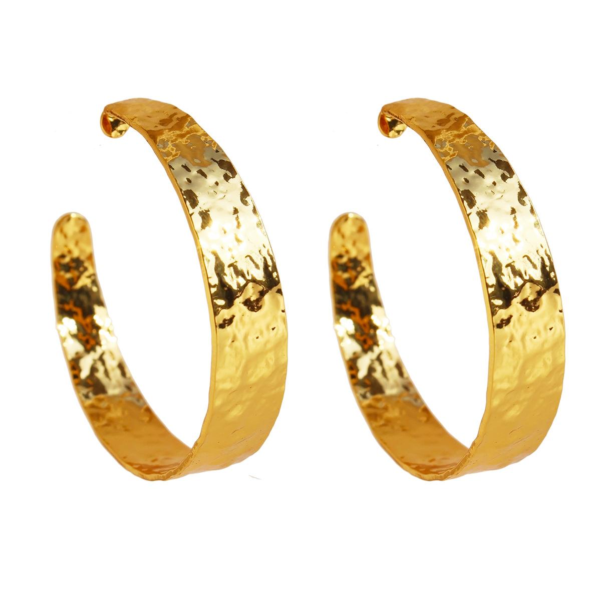 

Новые модные плиссированные серьги из фольги в форме буквы С, ретро-серьги высокого качества, преувеличенные, большие, 308