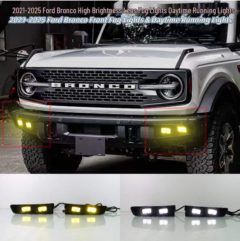 Compatible High Beam Projector & Daytime Running Fog Lights for 2021-2025 Ford Bronco