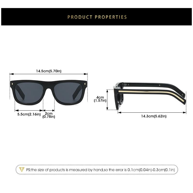 New Fashion Retro Large Square Frame UV 400 Sunglasses Personalized Light Weight Eyewear Outdoor Traveling Sunscreen Eyeglasses