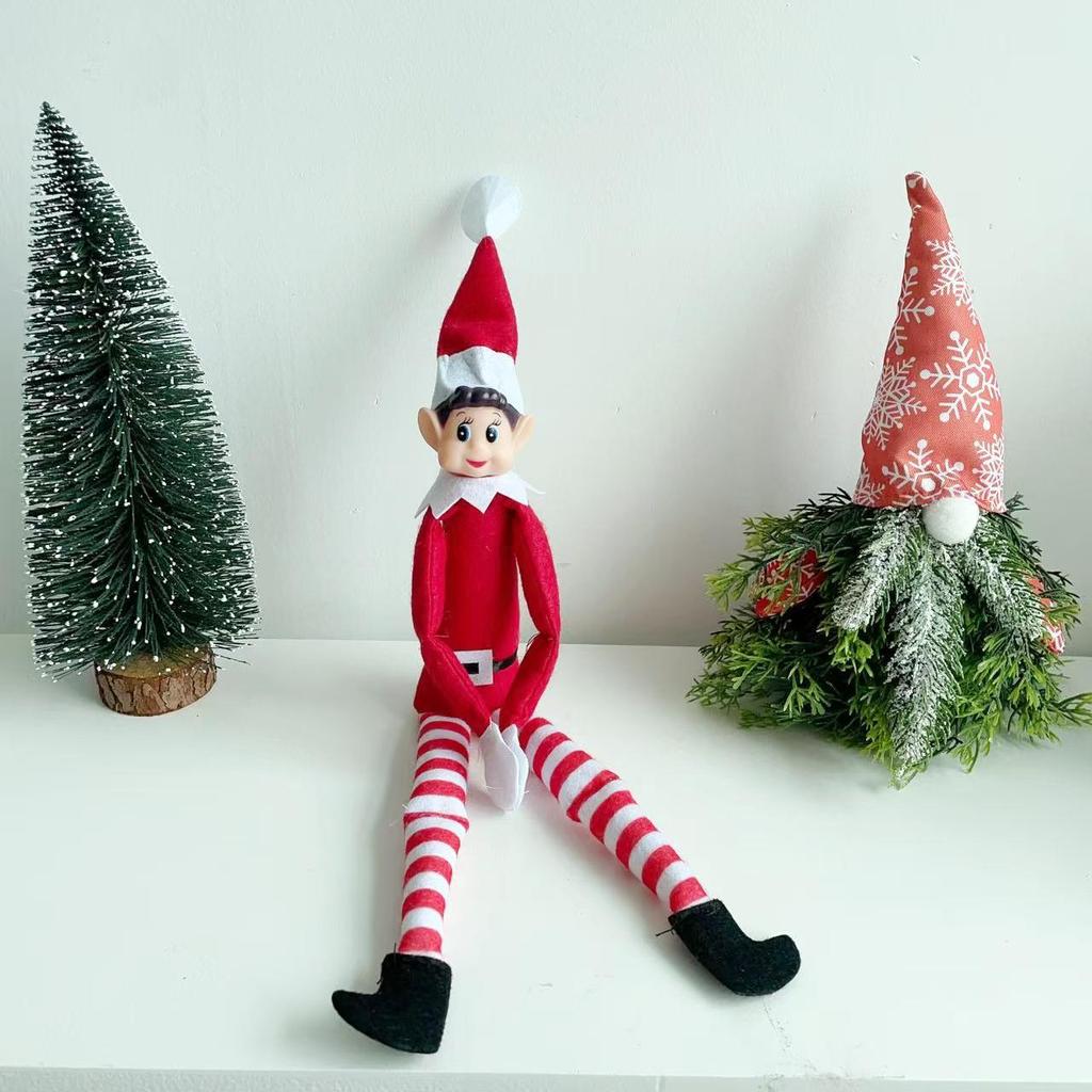 Bambola Peluche Elfo a Strisce - Decorazione Natalizia Originale per Bambini e Bambine